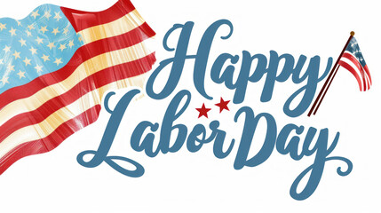 Happy Labor Day. USA flag. American holiday