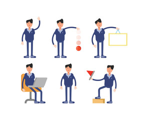 Obraz premium male doctor characters in different poses set vector illustration