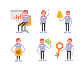 woman characters set in various poses vector illustration