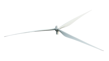 Wind turbine blades, Isolated on a transparent background.