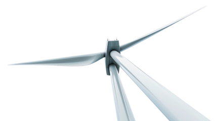 Wind turbine blades, Isolated on a transparent background.