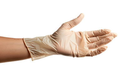 White gloves. Offer symbol of protection and safety for hands isolated on transparent background.