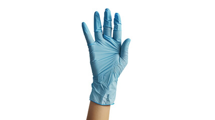 Obraz premium blue gloves Offer symbol of protection and safety for hands isolated on transparent background.