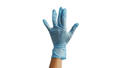 blue gloves Offer symbol of protection and safety for hands isolated on transparent background.