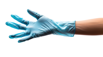 blue gloves Offer symbol of protection and safety for hands isolated on transparent background.