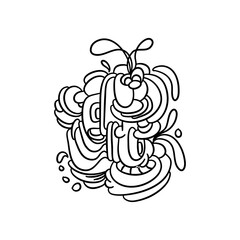 Abstract Character Doodle Art Print, Hand Drawn Illustration for Home Decor