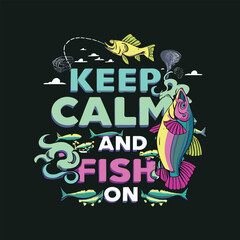 Fishing t-shirt design template. Fishing typography. Fishing lettering.
