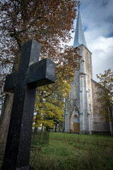 The Church of Blessed Virgin Mary in Nissi was built in 1873. It is a historicist church with a 52.5-metre-high tower.