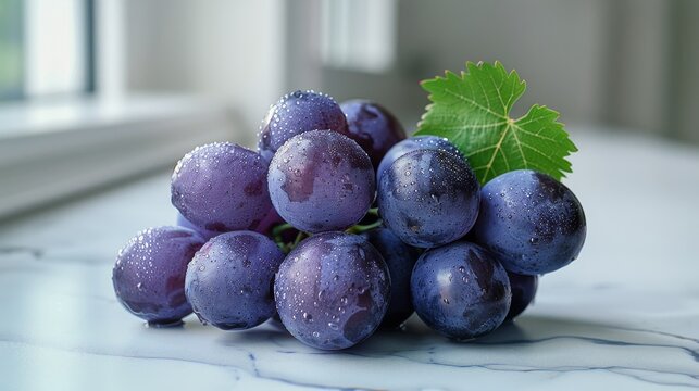 Bunch of Grapes on Table