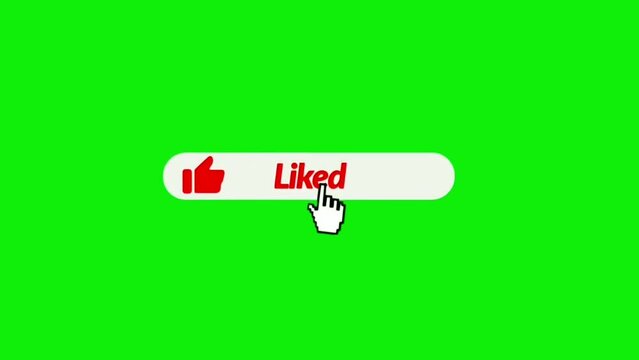 Footage of the like button with a green screen background, perfect for slides, YouTube, intro, outro, content, etc.