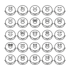 happy bun emoji icons set vector illustration