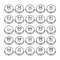 happy bun emoji icons set vector illustration