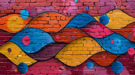 Fototapeta premium Vibrant Painting on Brick Wall