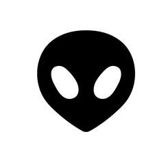 Vector isolated simple alien stranger head face mask shape colorless black and white outline silhouette shdow shape