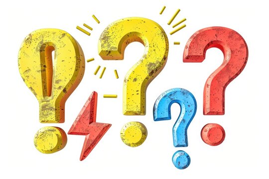 A simple image of multiple question marks on a plain white background. Ideal for various educational and informational purposes