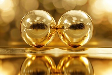 Gold Sphere Balance - 3D Concept of Equilibrium and Equality in Business and Risk Management