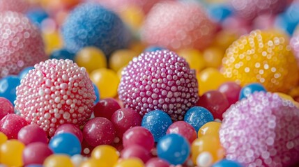 Fototapeta na wymiar Close Up of Colorful Assorted Candies