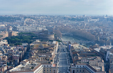 rome aerial view from Basilica of Saint Peter