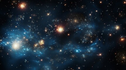 Fototapeta na wymiar Galaxies with bright stars orbiting 