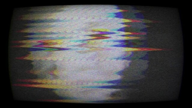 Creepy Mask on tv screen with glitch effect