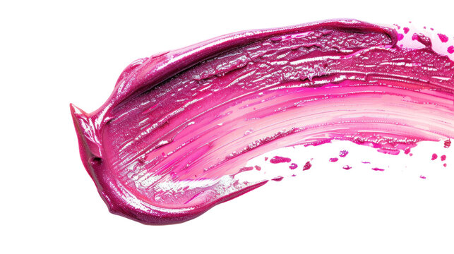 Pink lip gloss texture, Isolated on transparent background.