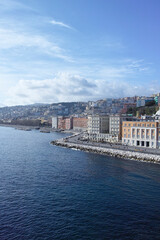 both historical districts in Naples, Chiaia and Pallonetto display a wonderful architecture. Here the waterfront seen from Castel dell'Ovo