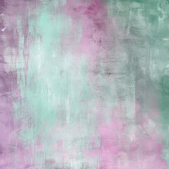 Fototapeta na wymiar Grunge Background Texture in the Colors Mint Green, Soft Pink and Lavender created with Generative AI Technology