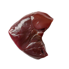 Fresh raw liver isolated on transparent white background, rich in nutrients and vitamins