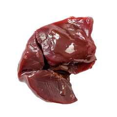Fresh raw liver isolated on transparent white background, rich in nutrients and vitamins