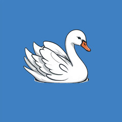 simple swan vector isolated