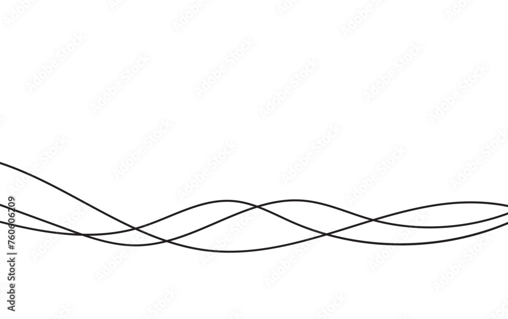 Aufkleber thin line wavy abstract vector background. curve wave seamless pattern. line art striped graphic tem