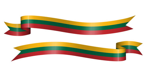 set of flag ribbon with colors of Lithuania for independence day celebration decoration