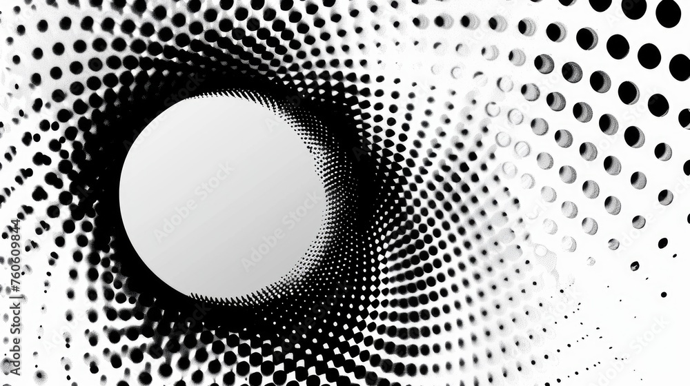 Poster a black and white photo of a circular object, suitable for various design projects