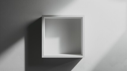 A shadow of a shelf on a wall, suitable for interior design concepts