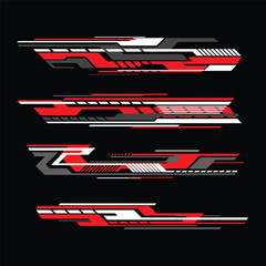 vector design for a collection of racing car body wrap stickers - obrazy, fototapety, plakaty