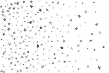Star confetti. Silver casual confetti background. Bright design pattern.