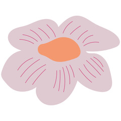 Flat flower bud element for beautiful design. Simple form. Vector drawing.