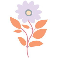 Decorative flower. Floral plant element for beautiful design. Simple form. Vector drawing.