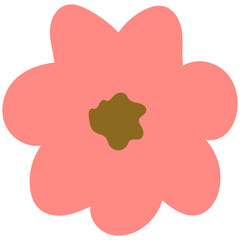 Flat flower bud element for beautiful design. Simple form. Vector drawing.