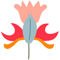 Decorative flower. Floral plant element for beautiful design. Simple form. Vector drawing.