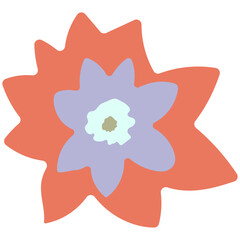 Flat flower bud element for beautiful design. Simple form. Vector drawing.