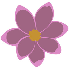Flat flower bud element for beautiful design. Simple form. Vector drawing.