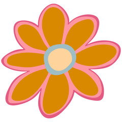 Flat flower bud element for beautiful design. Simple form. Vector drawing.
