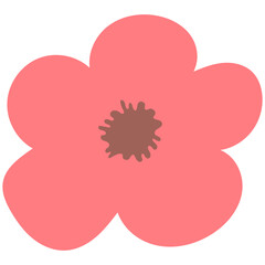 Flat flower bud element for beautiful design. Simple form. Vector drawing.