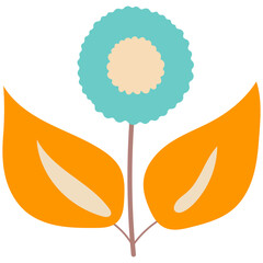 Decorative flower. Floral plant element for beautiful design. Simple form. Vector drawing.