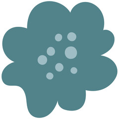 Flat flower bud element for beautiful design. Simple form. Vector drawing.