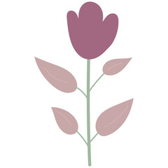 Decorative flower. Floral plant element for beautiful design. Simple form. Vector drawing.