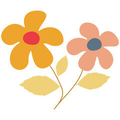 Decorative flower. Floral plant element for beautiful design. Simple form. Vector drawing.