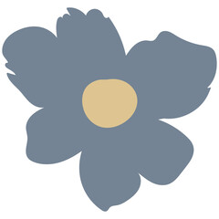 Flat flower bud element for beautiful design. Simple form. Vector drawing.