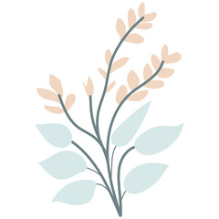 Decorative flower. Floral plant element for beautiful design. Simple form. Vector drawing.